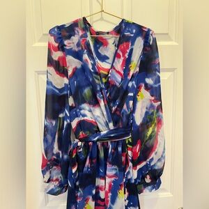 Elegant Multicolor Wrap Dress
